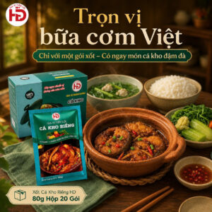Xốt Cá Kho Riềng HD 80g Hộp 20 Gói – Nhập Sỉ Cho Điểm Bán Thực Phẩm