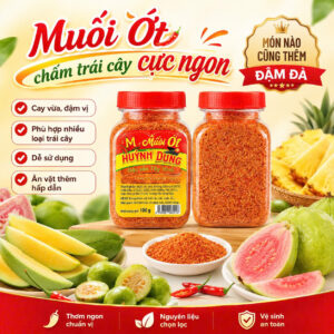 Sỉ Hũ Muối Ớt Huỳnh Dung 100g (Hũ Vuông) – Gia Vị Bán Chạy, Chiết Khấu Cao