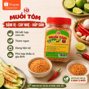 Muối Tôm HD 70g – Hũ Gia Vị Chấm Dễ Bán Cho Tạp Hóa & Siêu Thị Mini