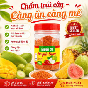 Sỉ Muối Ớt Huỳnh Dung 100g – Gia Vị Chấm Trái Cây, Rau Củ Cho Tạp Hóa
