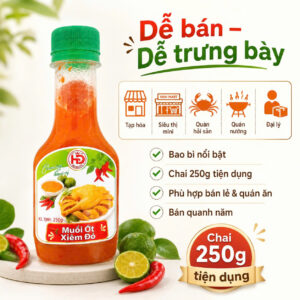 Sỉ Muối Ớt Xiêm Đỏ HD 250g – Nước Chấm Chua Cay Cho Tạp Hóa, Quán Hải Sản & Quán Nướng
